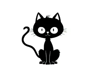 Download Adorable Black Cat Silhouette SVG | Cute & Spooky Vector Graphic for Cat Moms & Halloween Crafts