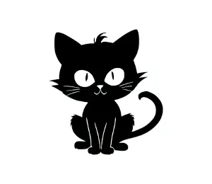 Download Adorable Black Cat SVG: Perfect for Halloween, Cat Moms & Cute Designs | Versatile Vector Graphic