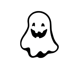 Download Adorable Ghost Face SVG | Cute Halloween Ghost Silhouette | Free Spooky Vector Graphic for DIY Crafts