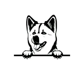 Download Akita Dog SVG | Black and White Silhouette | Digital Download for Cricut, Vinyl Cutting, and DIY Projects