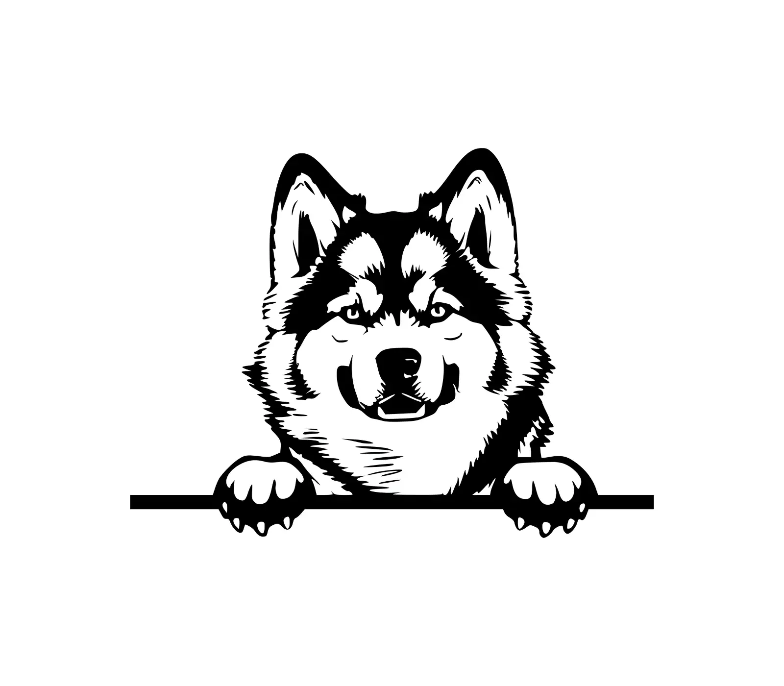 Alaskan Malamute Peeking Dog SVG | Digital Download