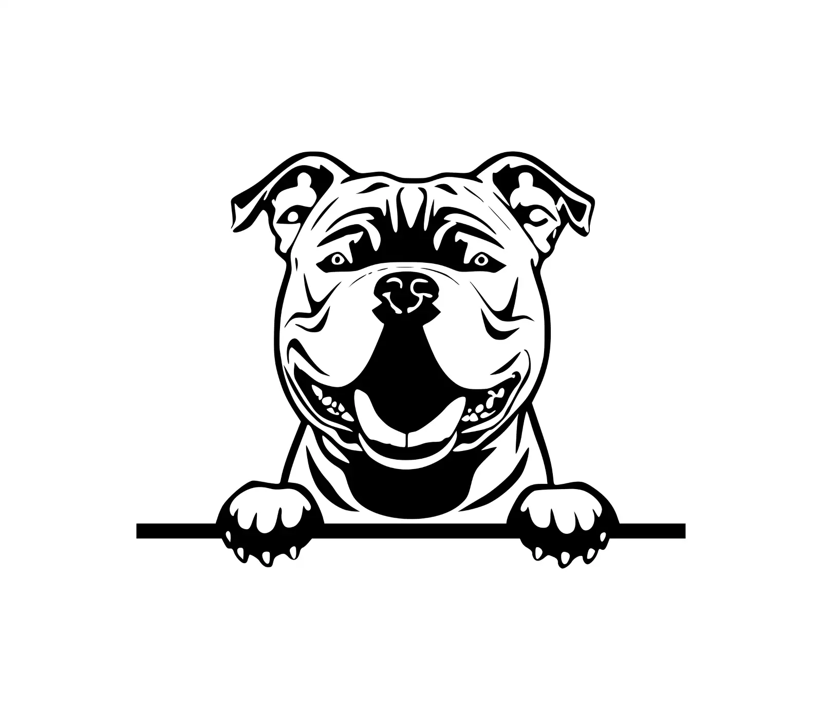 American Bully Peeking Dog SVG | Vector Graphic