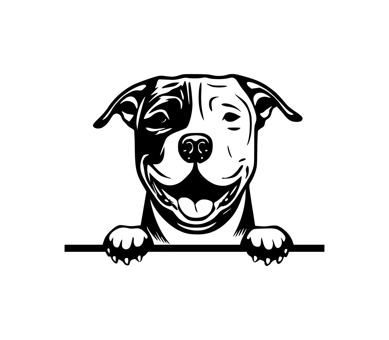 American Pitbull SVG | Dog Silhouette Vector Graphic