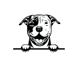 Download American Pitbull Peeking Dog SVG | Black and White Silhouette | Vector Graphic for Cricut, T-Shirts, Wall Art