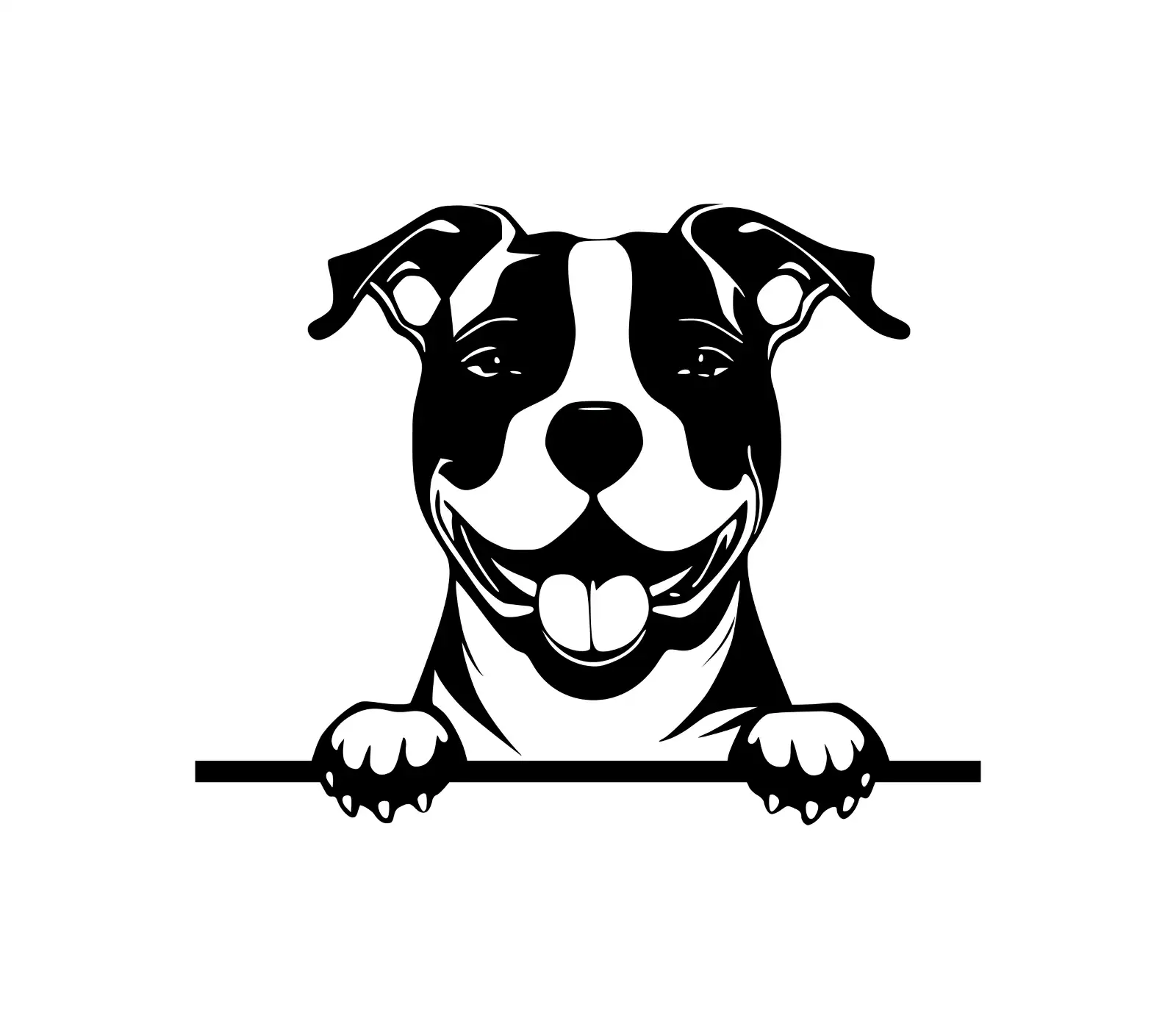 AmStaff Peeking Dog SVG | Vector Silhouette Download