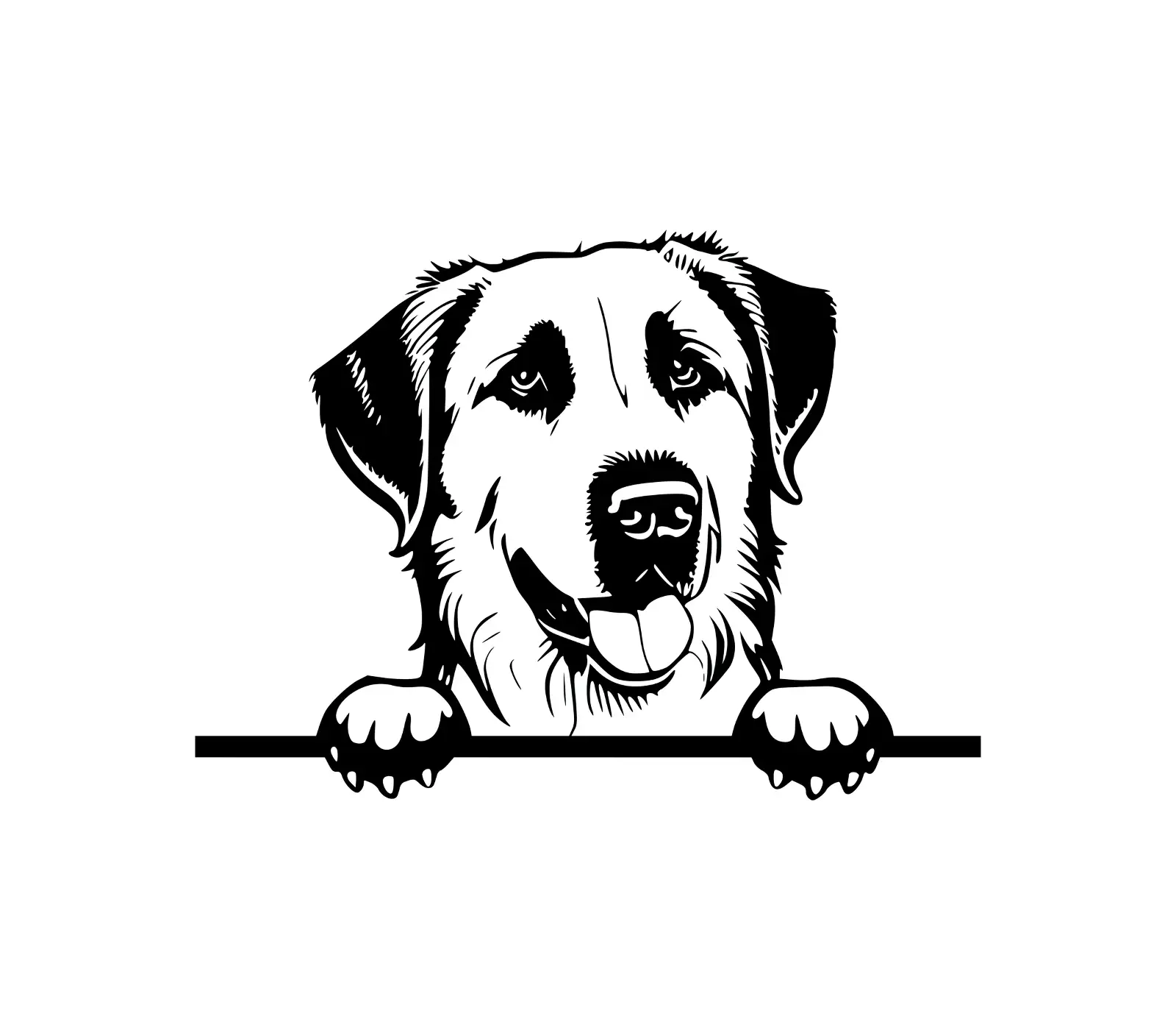 Anatolian Shepherd Dog Peeking SVG | Vector Graphic