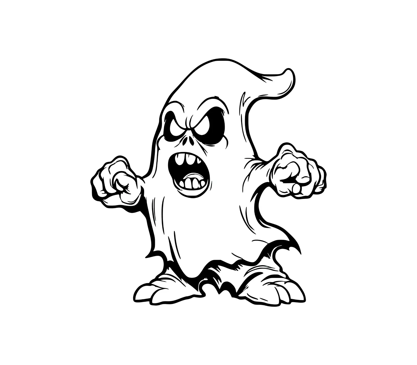 Angry Ghost SVG: Cute Halloween Character Design