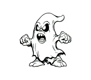 Download Angry Ghost SVG: Cute & Spooky Halloween Character for Digital Crafts & Decorations