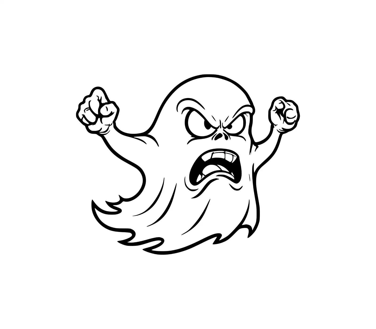 Angry Ghost SVG | Cute Halloween Digital Design