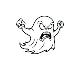 Download Angry Ghost SVG: Cute & Spooky Halloween Digital Design for Crafts, Decorations & More