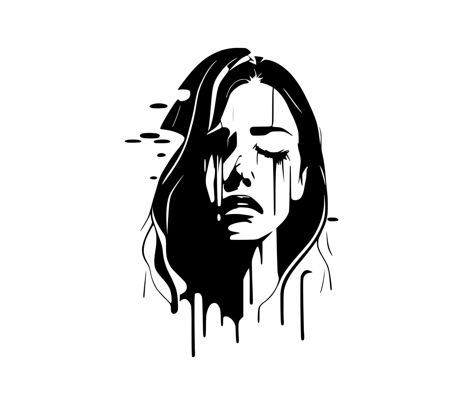 Artistic Woman Face Vector | Dripping Effect Portrait