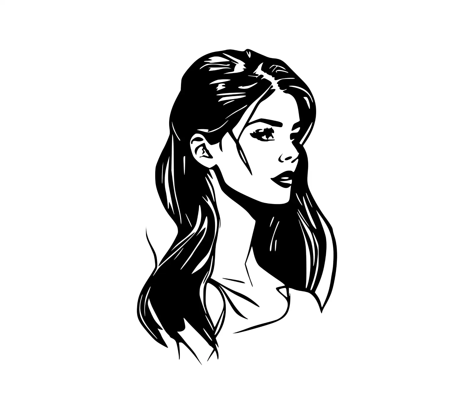 Artistic Woman Vector Portrait | Elegant SVG Design