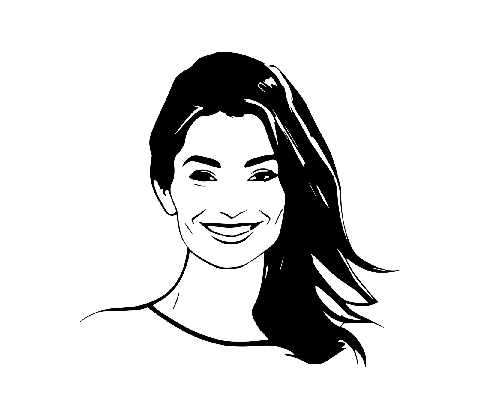 Artistic Woman Vector Portrait | Elegant Female SVG