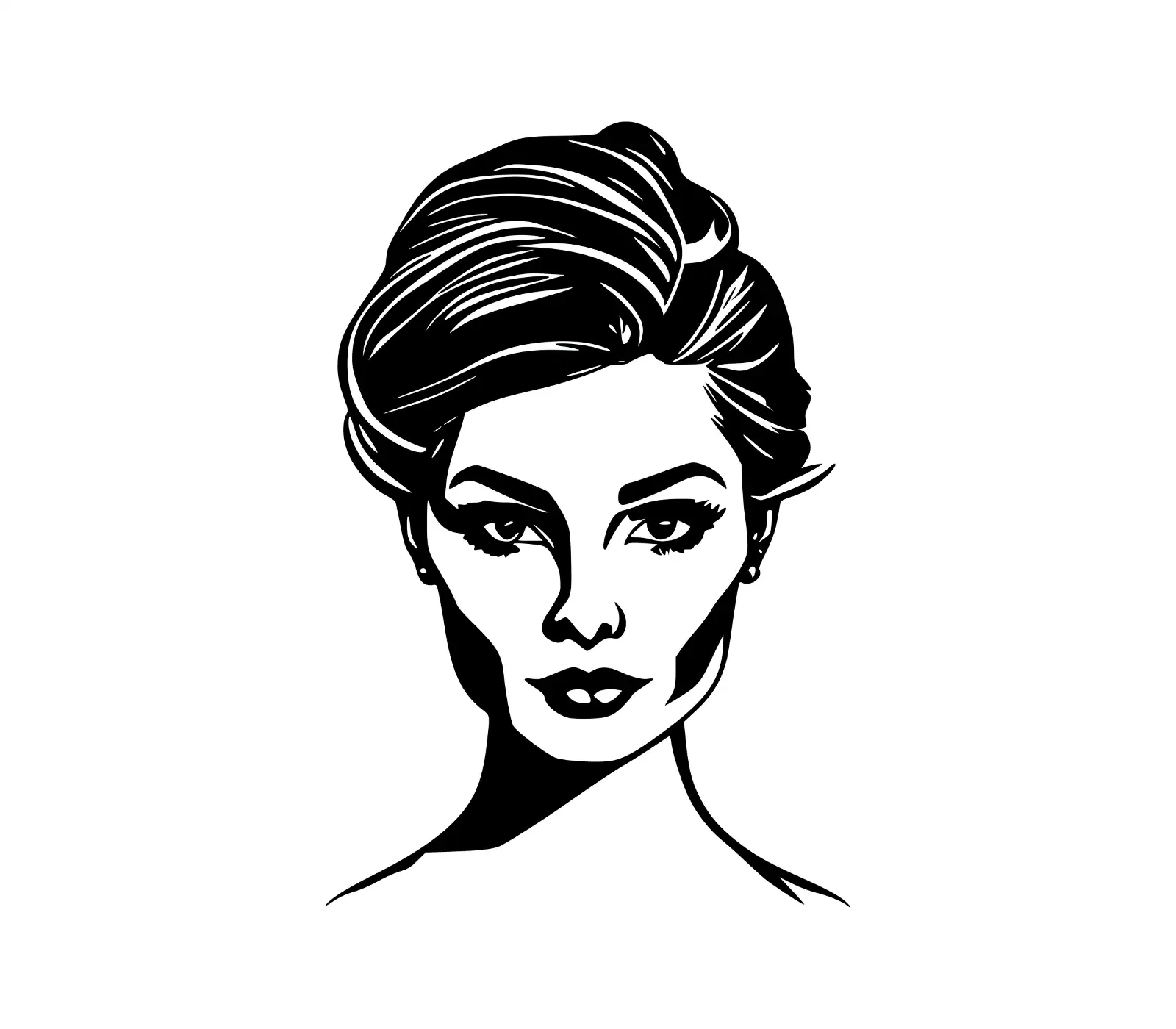 Elegant Woman Vector Portrait | Artistic Illustration