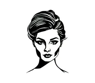 Download Elegant Woman Vector Portrait - Artistic Illustration for Graphic Design and Digital Art Projects