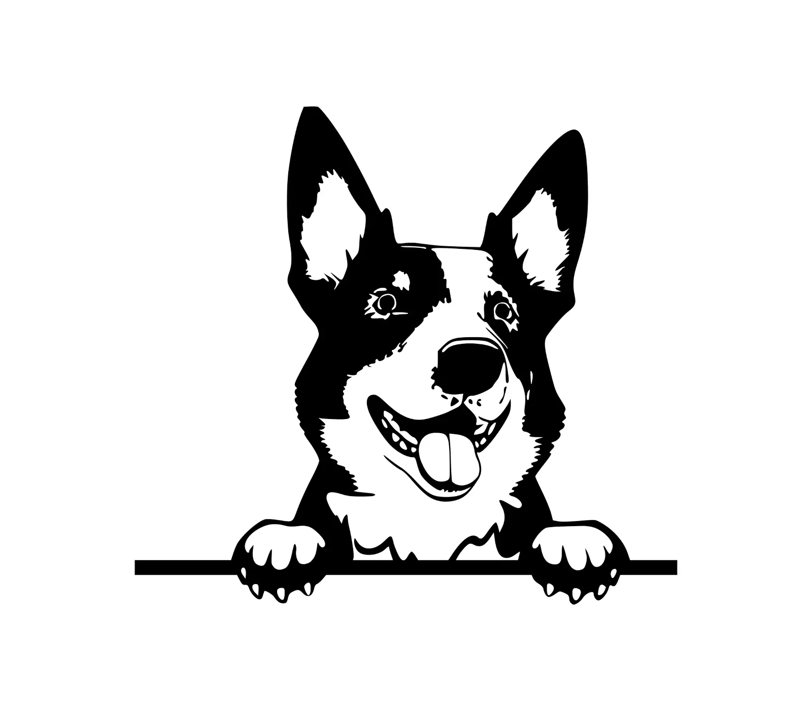 Australian Cattle Dog Peeking SVG | Vector Graphic