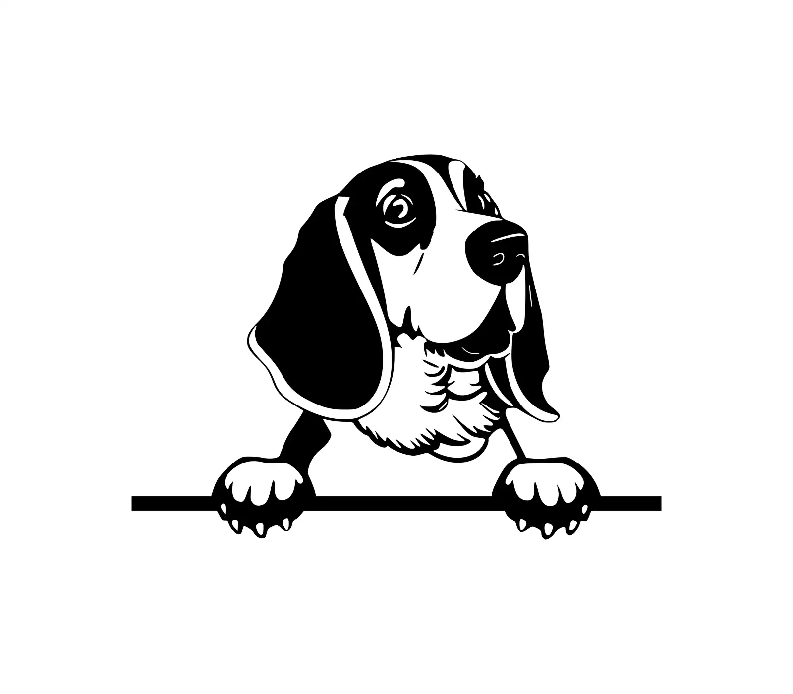 Basset Hound Peeking Dog SVG | Digital Download