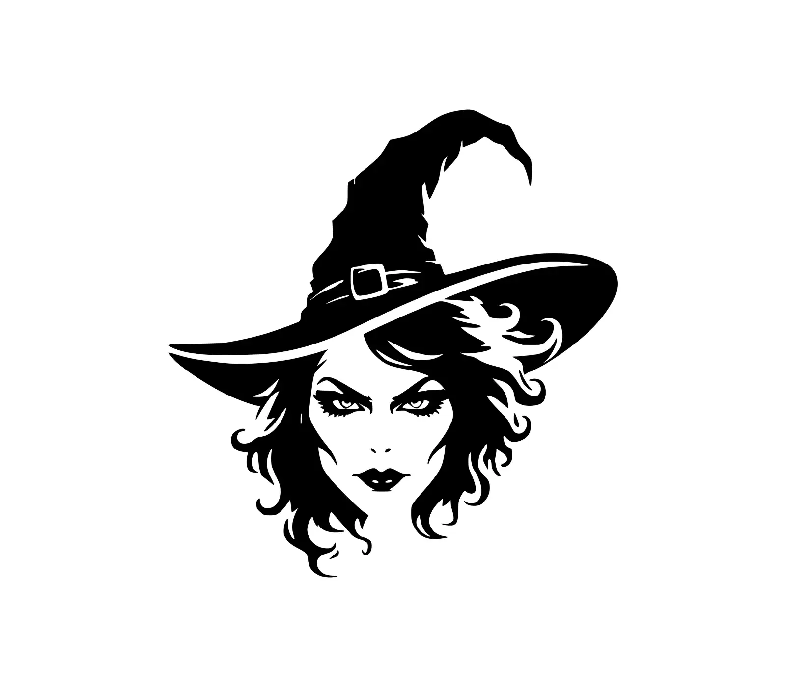 Bewitching Witch Portrait SVG | Halloween Witch Vector