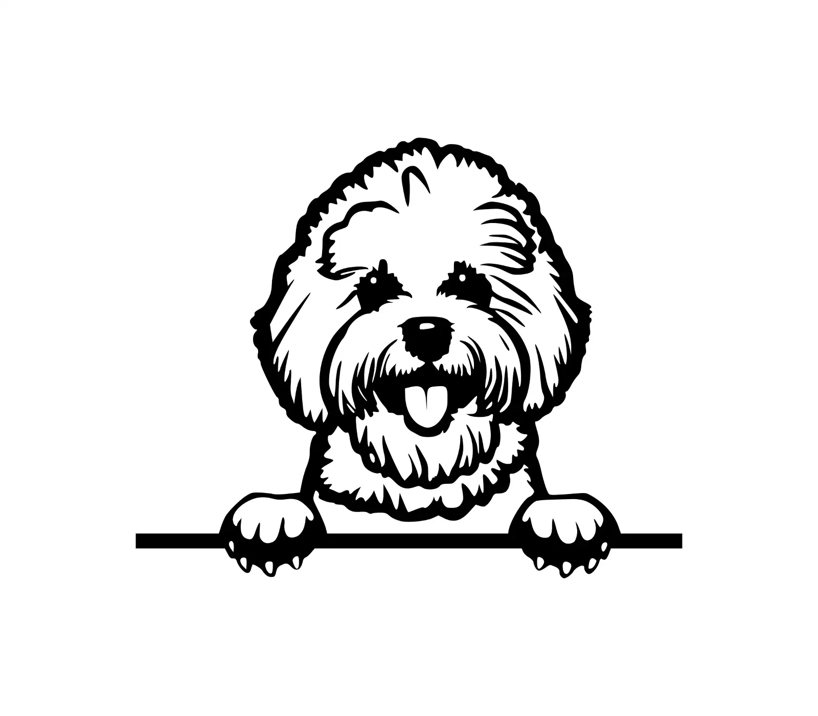 Bichon Frise Peeking Dog SVG | Digital Download