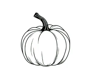 Download Pumpkin SVG Free: Elegant Black Outline Halloween Pumpkin SVG for Crafts and Decor