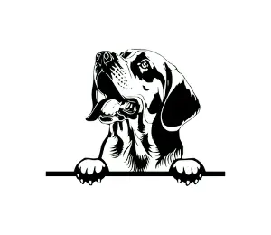 Download Bloodhound Peeking Dog SVG | Black and White Silhouette | Digital Download for Cricut, Vinyl Cutting, and Crafts