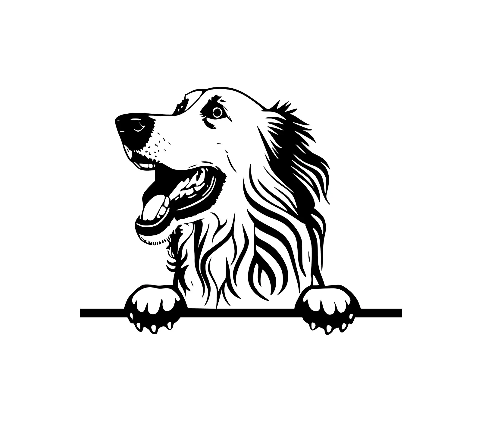 Borzoi Peeking Dog SVG Silhouette | Digital Download