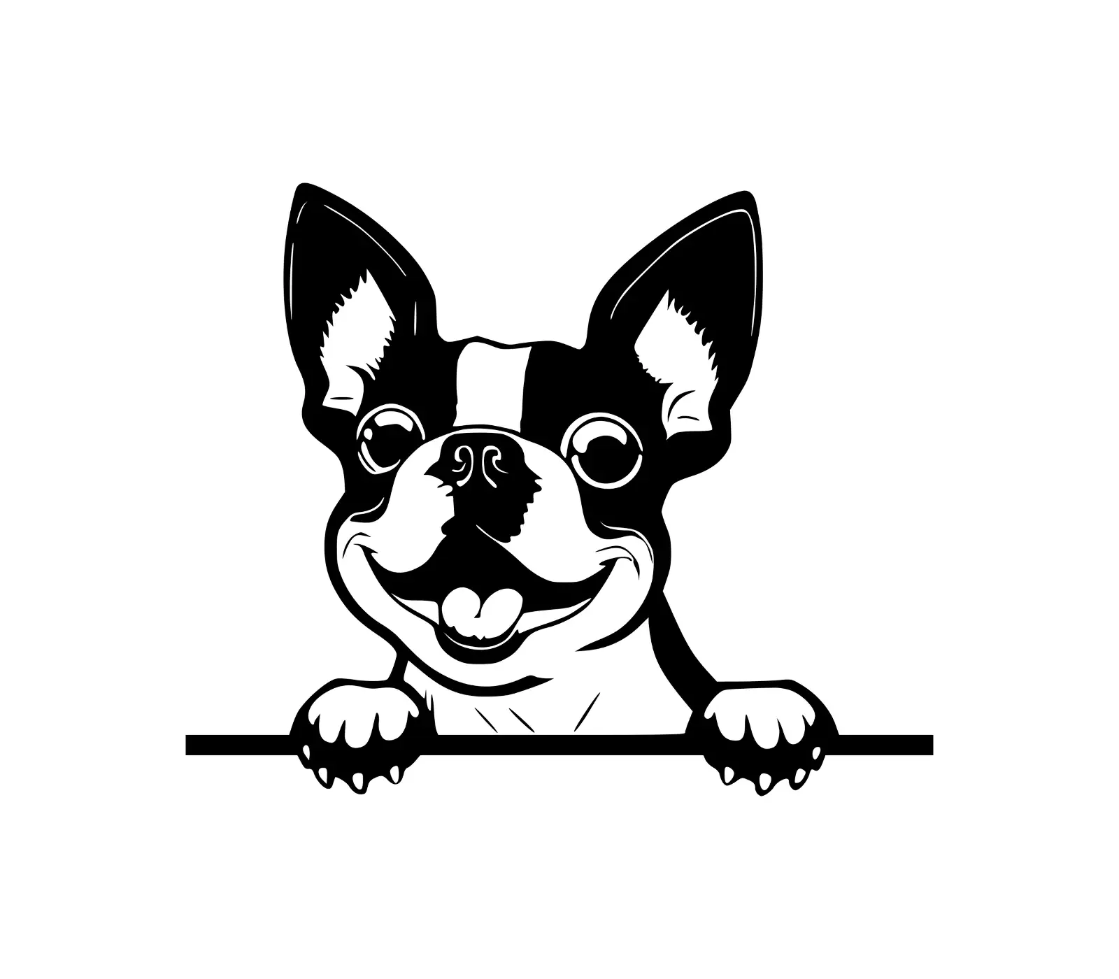 Boston Terrier Peeking Dog SVG | Digital Download