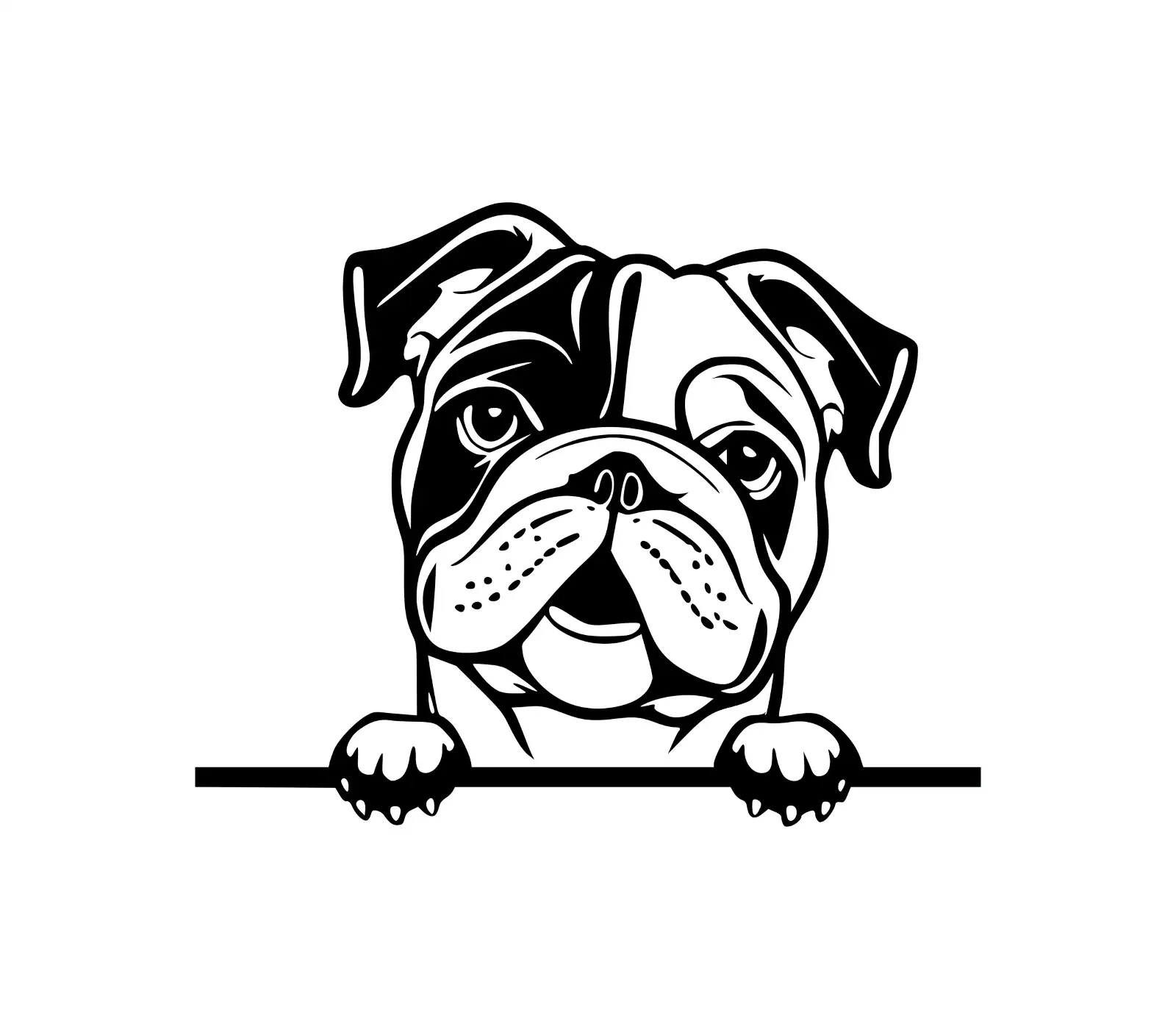 Bulldog Peeking Dog SVG | Silhouette for Cricut & DIY