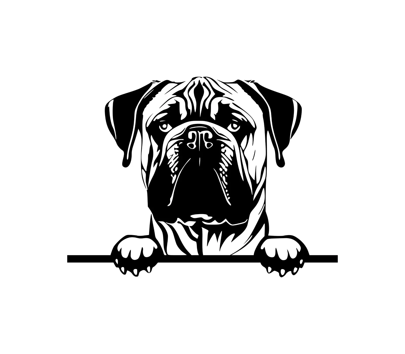 Bullmastiff Dog SVG Silhouette | Digital Download