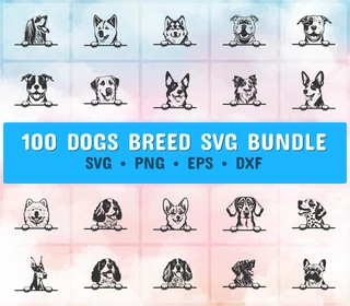 Download 100 Peeking Dog Svg Bundle, playful dog, dog head, dog breed, dog laser, dog sketch, dog lover