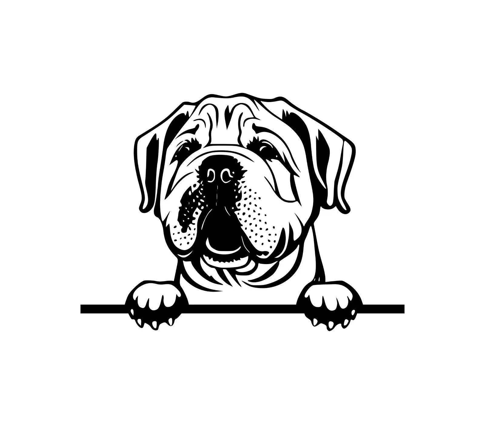 Chinese Shar-Pei Dog SVG Silhouette | Digital Download