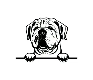 Download Chinese Shar-Pei Peeking Dog SVG | Black and White Silhouette | Digital Download for Cricut and Crafts