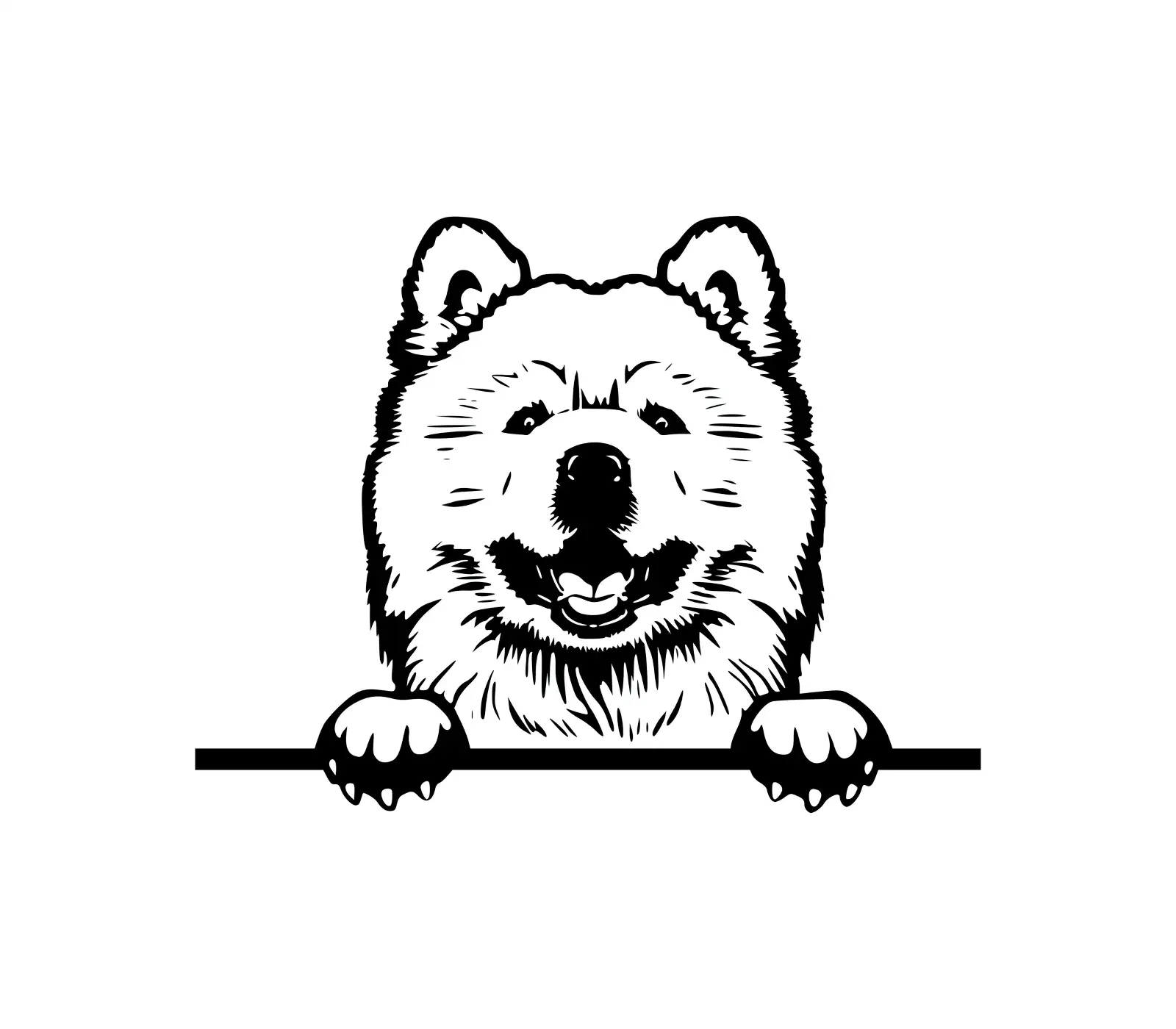 Chow Chow Peeking Dog SVG | Vector Silhouette Art