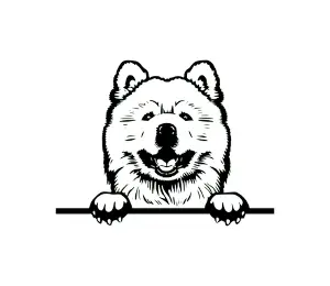 Download Chow Chow Peeking Dog SVG | Black and White Silhouette | Vector Art for Cricut and DIY Projects