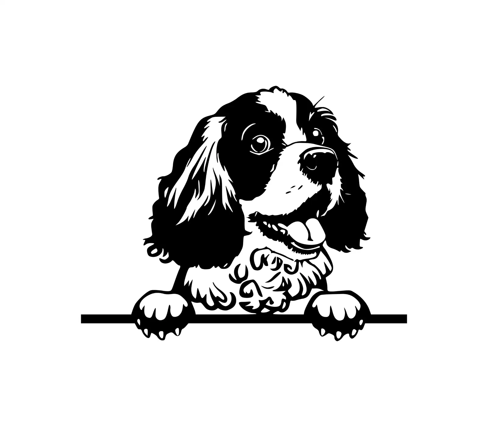 Cocker Spaniel Peeking Dog SVG | Cute Canine Vector