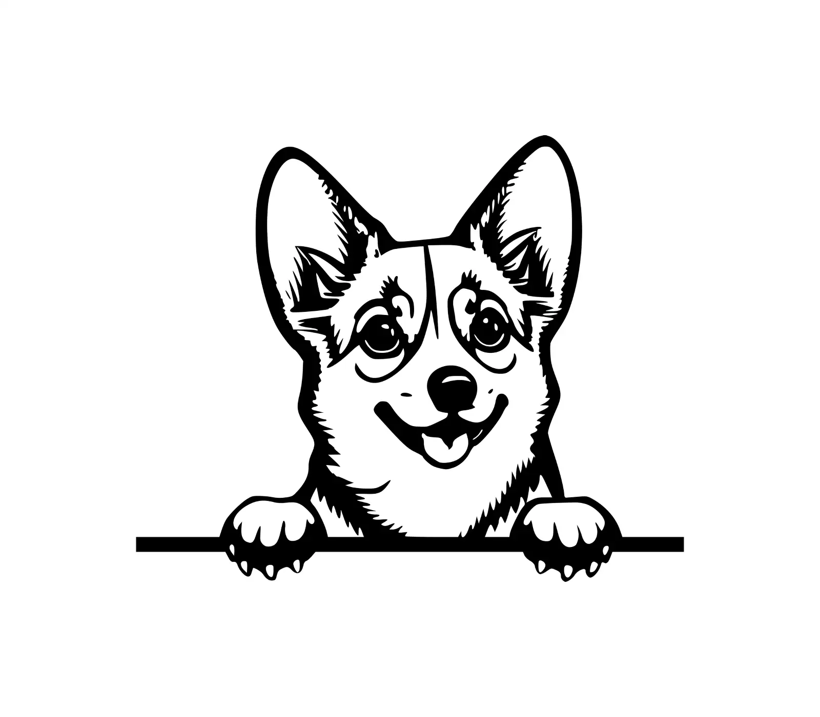 Corgi Peeking Dog SVG | Cute Silhouette for Crafts