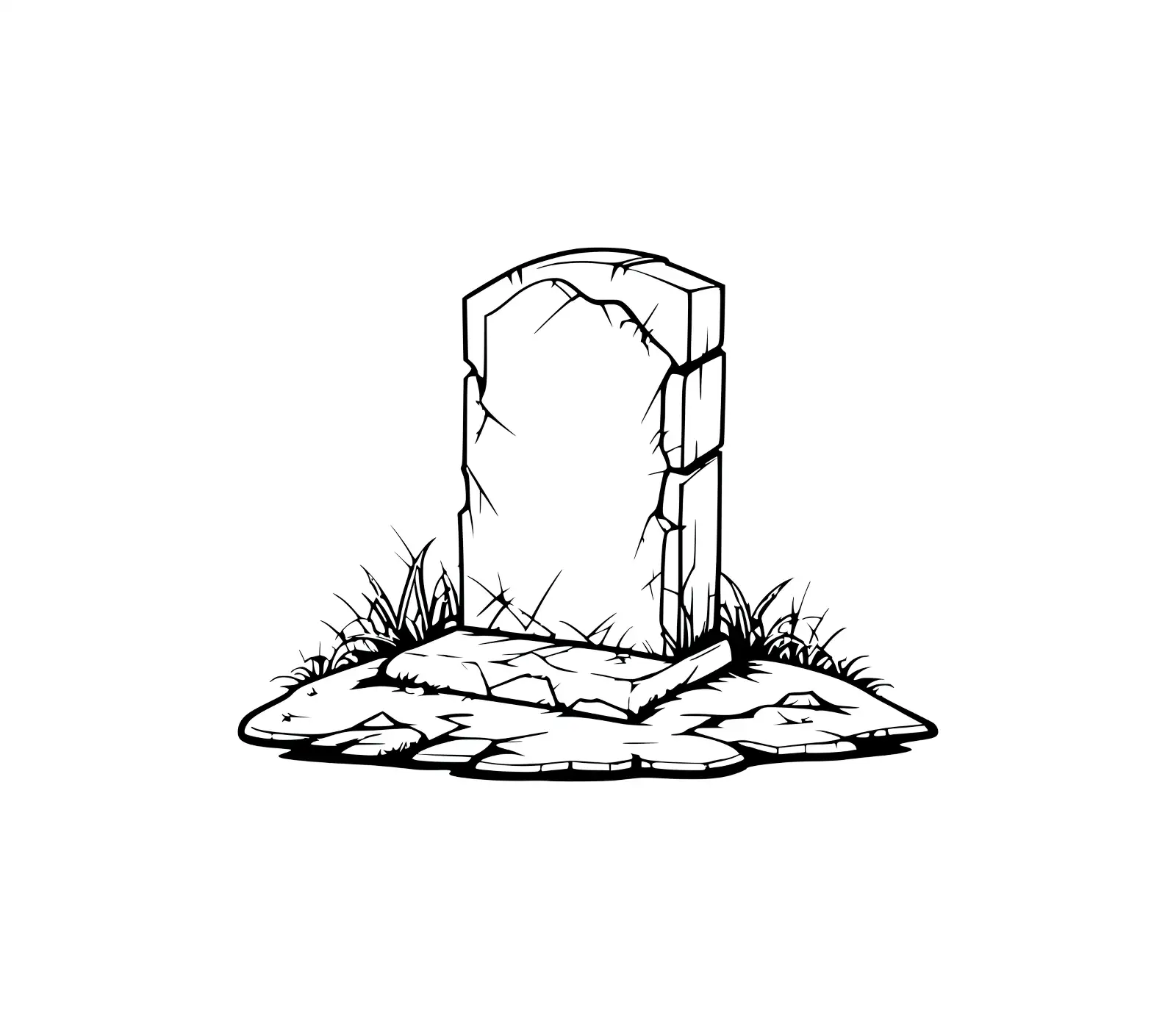 Cracked Tombstone RIP SVG | Graveyard Vector Graphic