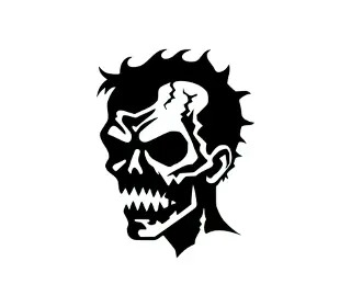 Download Menacing Zombie Face Halloween Silhouette SVG | Spooky Vector Art for Haunting Designs