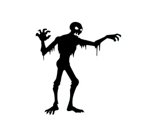 Download Creepy Zombie Silhouette SVG | Halloween Vector Art for Spooky Decorations and Designs