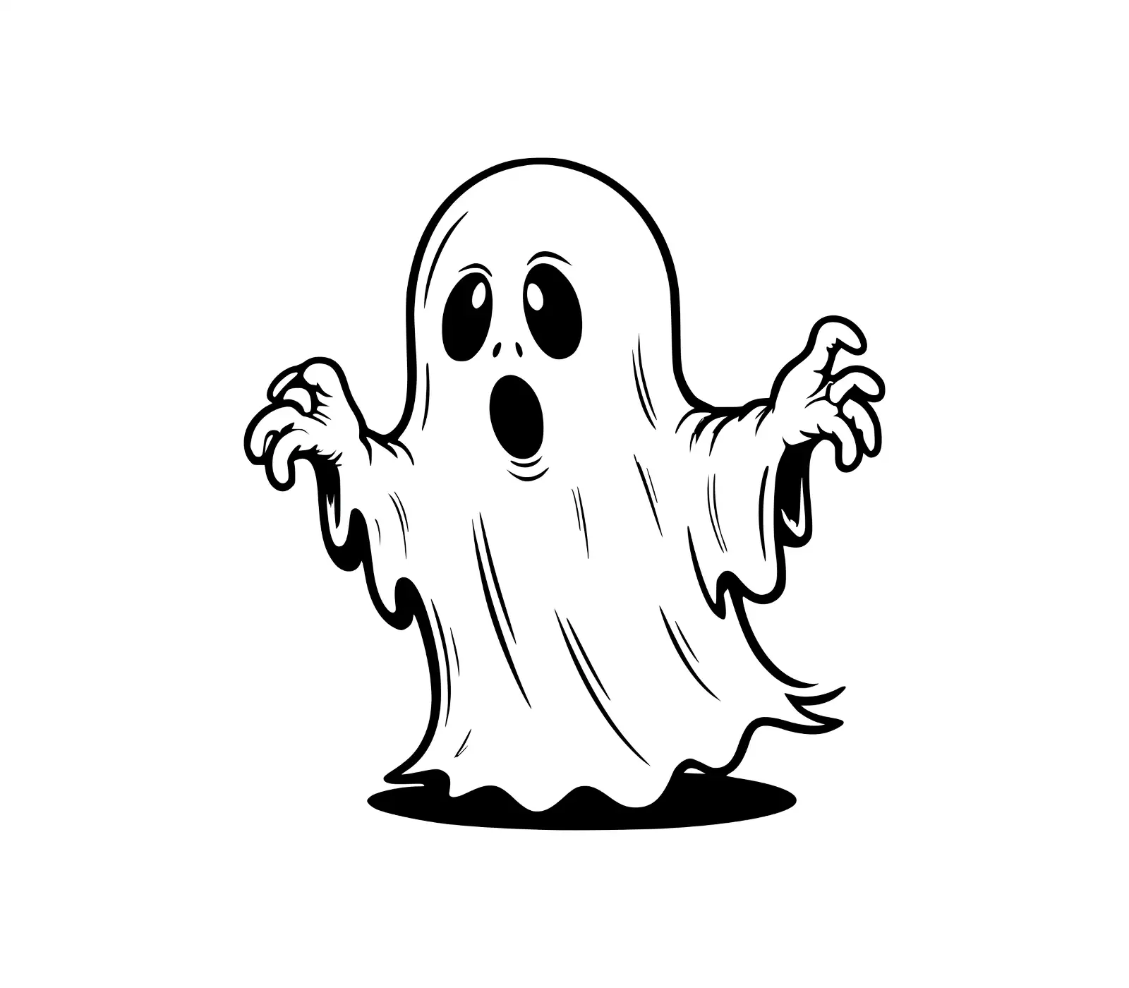 Cute Ghost Face SVG | Halloween Silhouette Download