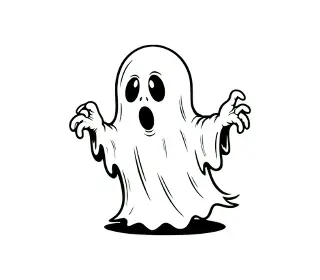 Download Adorable Ghost Face SVG: Cute Halloween Silhouette for Crafts, DIY Projects & Digital Downloads