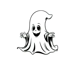 Download Adorable Ghost SVG: Cute Halloween Silhouette for Crafts, Cricut & More | Free Ghost Face SVG Download