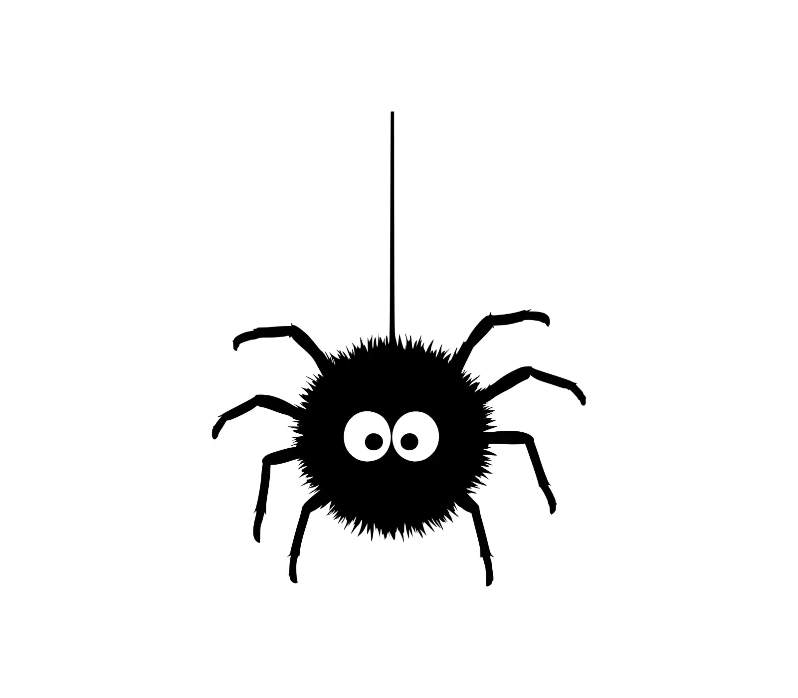 Cute Hanging Spider SVG | Halloween Black Spider Vector