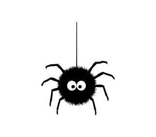 Download Adorable Hanging Spider SVG | Cute Halloween Decoration | Black Spider Vector Graphic for Crafts & Web Design