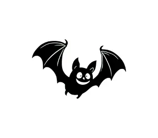 Download Adorable Bat SVG: Cute Halloween Silhouette for Cricut & Silhouette Crafts | Spooky & Hanging Bat Design