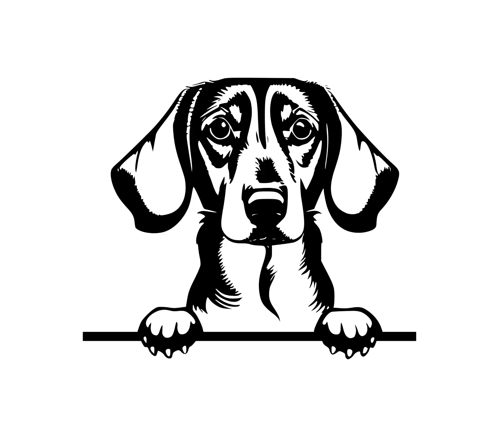 Dachshund Peeking Dog SVG | Silhouette Digital Download