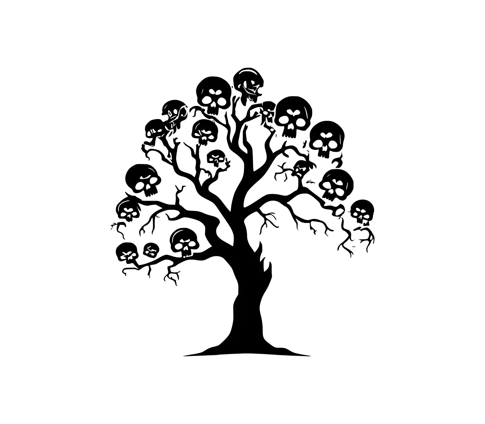 Dreaming Tree SVG | Skull Foliage Halloween Design