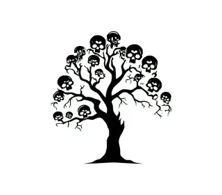 Download Dreaming Tree SVG: Haunting Skull Foliage Design for Halloween and Gothic Decor