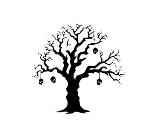 Download Hauntingly Beautiful Dreaming Tree SVG: Spooky Silhouette for Halloween Crafts and Gothic Decor