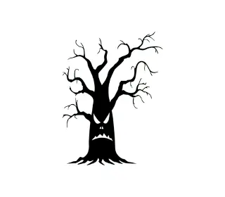 Download Eerie Dreaming Tree SVG: Spooky Halloween Silhouette for Haunting DIY Projects